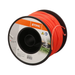 Spool of orange string trimmer line with Stihl branding on a white background
