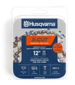 Husqvarna X-CUT S93G Chainsaw Chain, 12in, 3/8in mini pitch, .050in gauge - 585422144