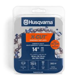 Husqvarna X-CUT S93G Chainsaw Chain, 14in, 3/8in mini pitch, .050in gauge, 52DL - 585422152