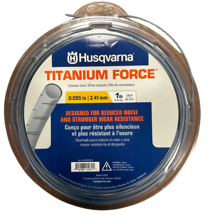 Husqvarna Titanium Force Trimmer Line .095 DIA 280ft 639005104