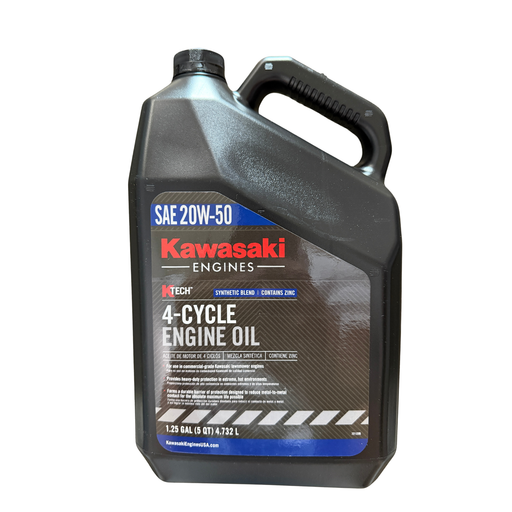 Kawasaki 4-cycle engine oil container on a white background