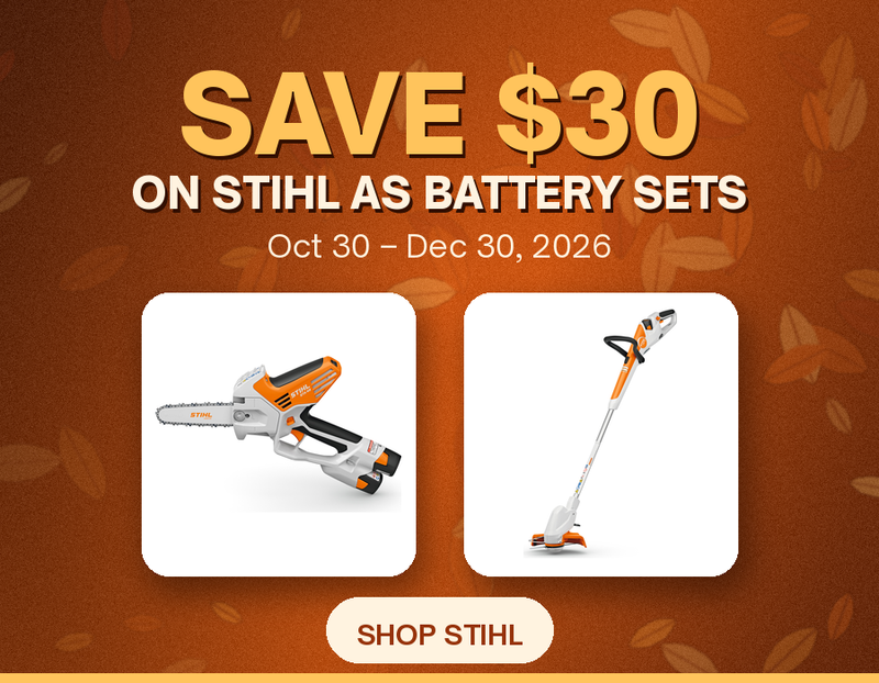 Save $30 on STIHL AS battery sets, Oct 30 to Dec 30, 2026
