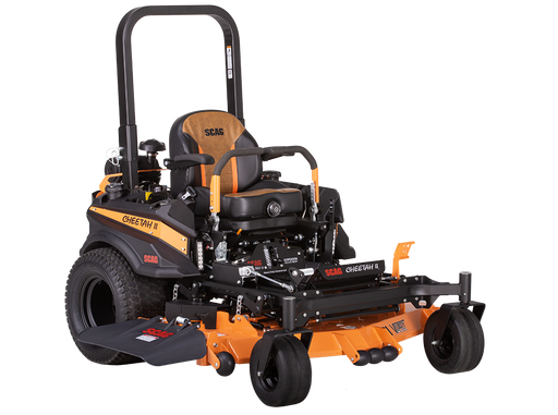 Scag Cheetah II 61in Velocity Plus zero turn mower, 3/4 front view