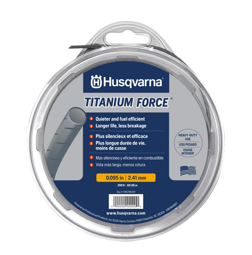 Husqvarna Titanium Force Trimmer Line .095 DIA 140ft 639005102