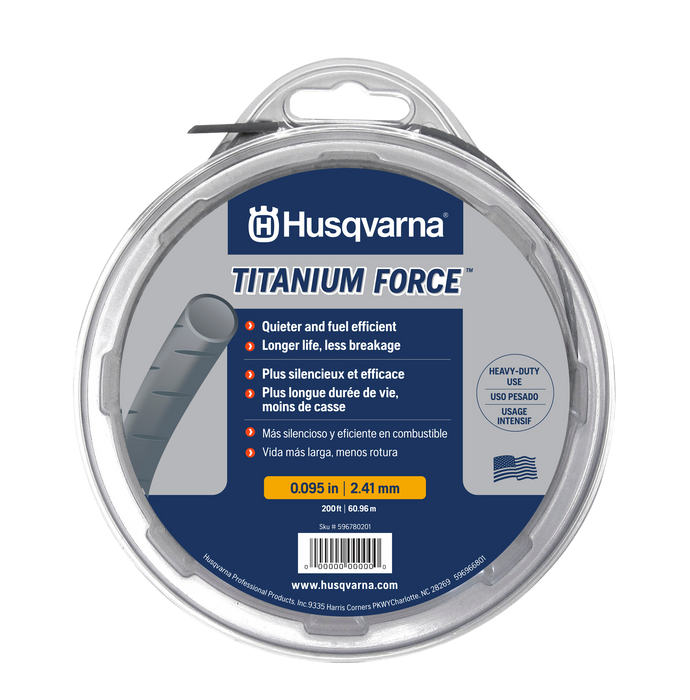 Husqvarna Titanium Force Trimmer Line .095 DIA 140ft 639005102