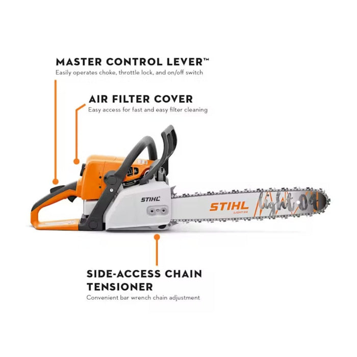 Stihl MS 250 Chainsaw - 45.4cc Gas Engine and 18in Guide Bar for Homeowners