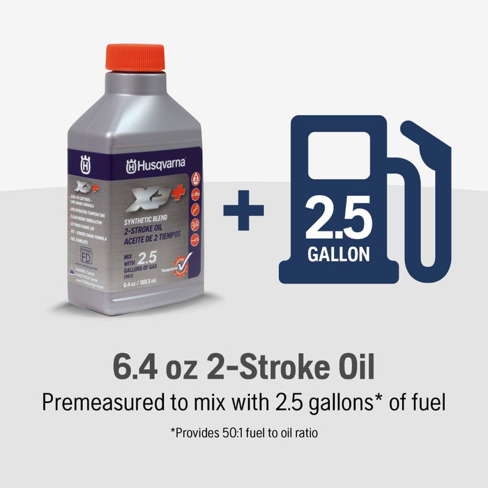 Husqvarna 6.4oz XP+ 2-Stroke Oil 2.5 Gallon Mix 6 Pack - 593152303