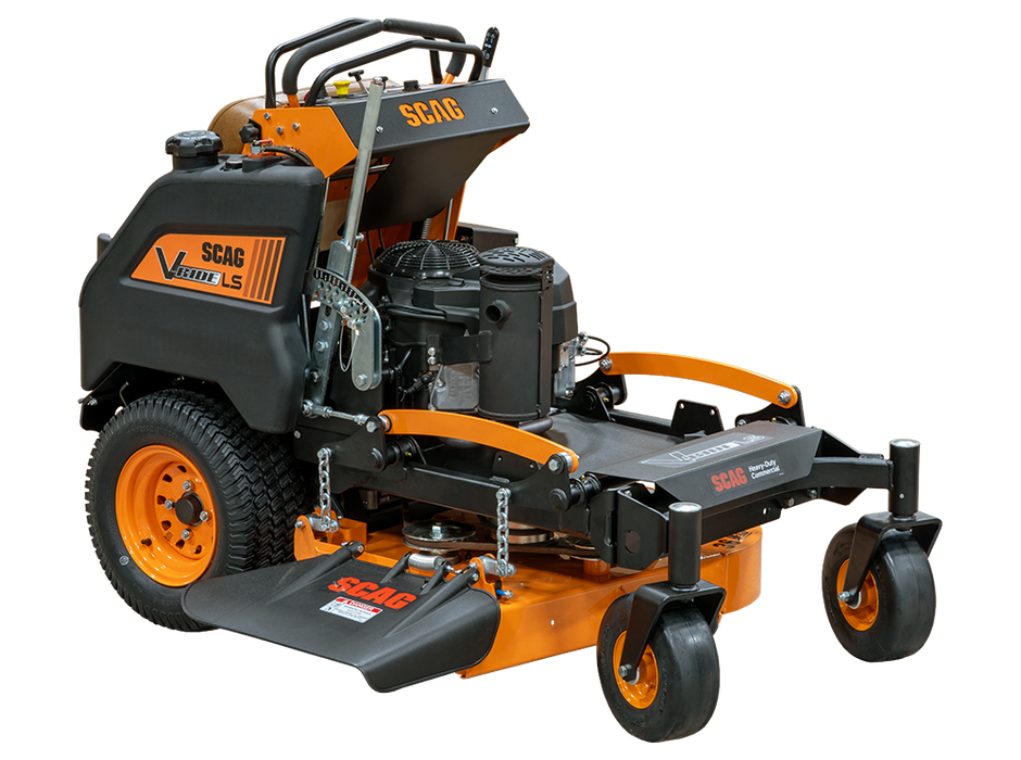 Scag V-Ride LS 52in Hero stand-on mower, 3/4 front view