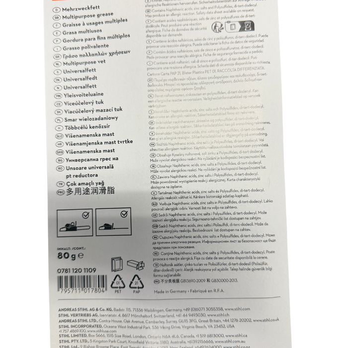 Stihl Multipurpose Grease - 0781 120 1109