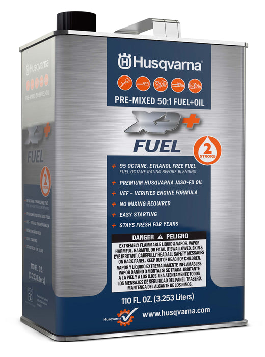 Husqvarna XP+ Premixed 50:1 Fuel + Oil for 2-Stroke Engines, Ethanol-Free High Octane Fuel, 1 Gallon