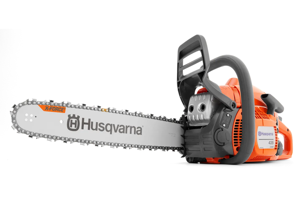 Husqvarna 435 gas chainsaw, right side view