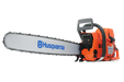 Husqvarna 395 XP professional chainsaw, side view with guide bar