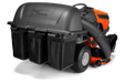 Husqvarna 54in ClearCut Tractor Triple Bagger, mounted on tractor