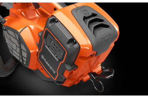 Husqvarna T542i XP top handle chainsaw, battery compartment close-up