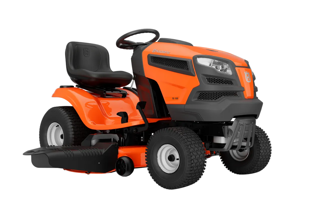 Husqvarna TS 120 riding lawn mower, side view