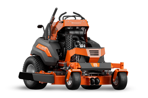 Husqvarna V554X stand-on mower, front view