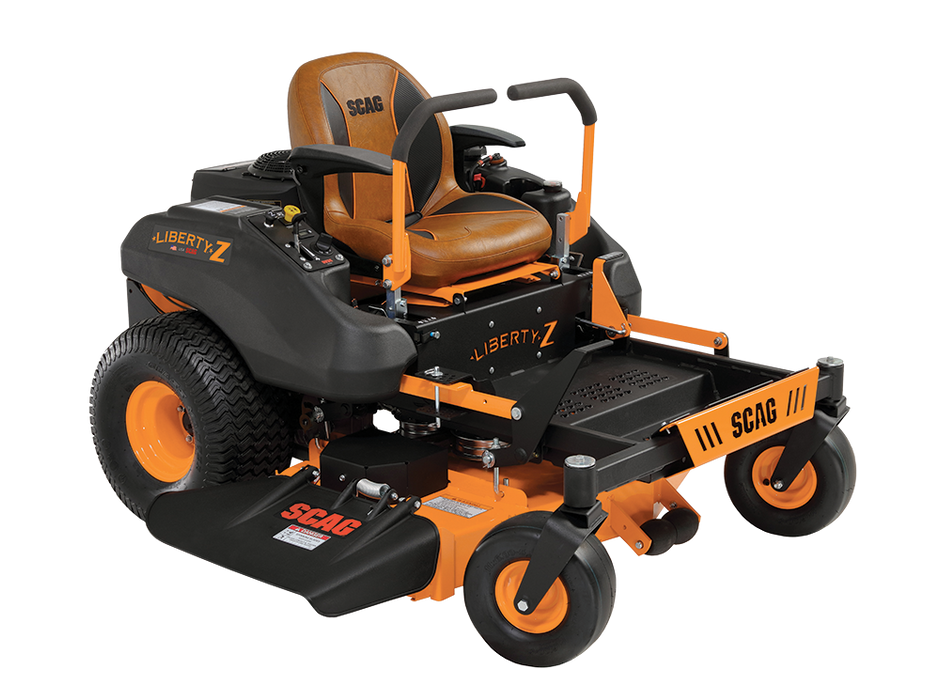 Scag Liberty Z 52in Hero zero turn mower, 3/4 front view