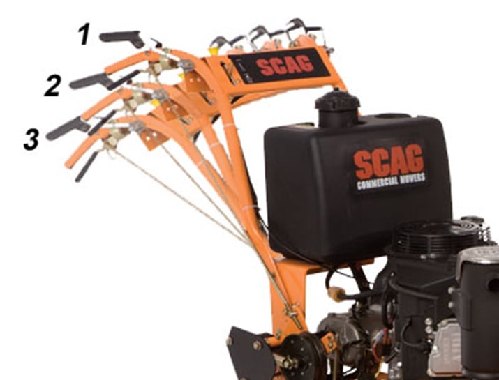 Scag SW 48in Velocity Plus belt-drive walk-behind mower, adjustable handlebars