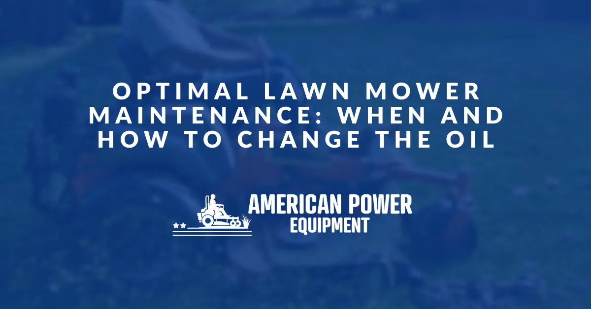 Optimal Lawn Mower Maintenance: When and How to Change the Oil